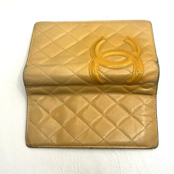 Chanel Quilted Long Wallet - Classic CC Logo -Camel/Beige - Orange CC Interior - Picture 5 of 13